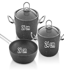 طقم قدور تركي هاشفير 5 قطع Hascevher Granit Cookware Set 5 Pcs