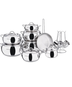 طقم قدور تركي 19 قطعة Korkmaz Tombik XL Hyper Set 19 pcs Cookware Set