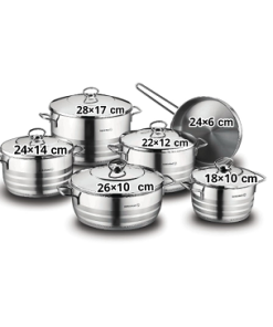 طقم قدور تركي 11 قطعة Korkmaz Astra XL 11 Pcs Stainless Steel Cookware Set