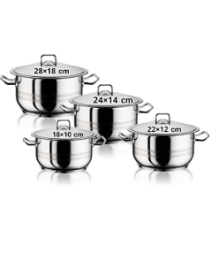 Hascevher Delta 8 Pcs Pot Set طقم قدورالطبخ تركي هاشفير 8 قطع