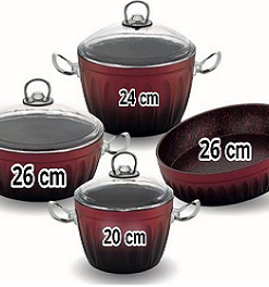 طقم قدور تركي هاشفير لوتس 7 قطع Hascevher lotus Cookware Set 7 Pcs